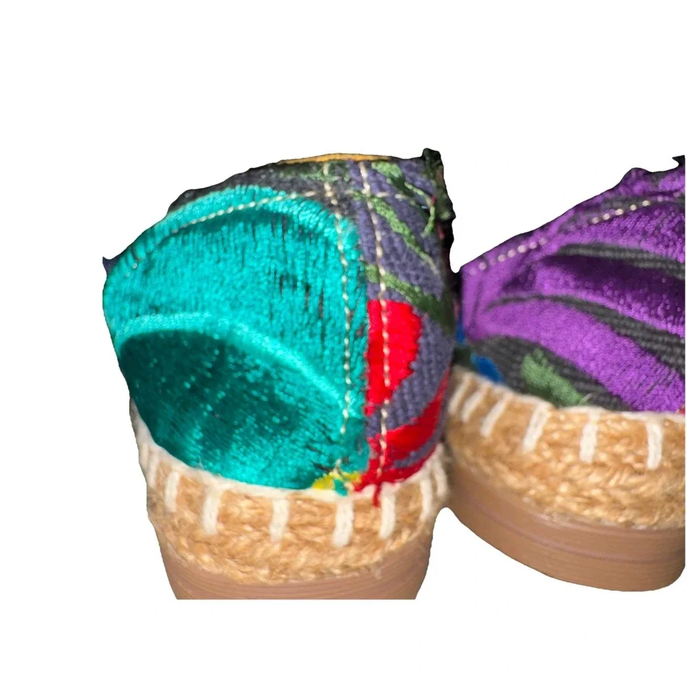 Tzotzil Espadrille Flats Embroidered Artisan Art Shoes Comfort Women's 23 US 6